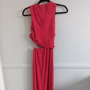ZARA - Pleated Maxi Dress w/ Cut Out